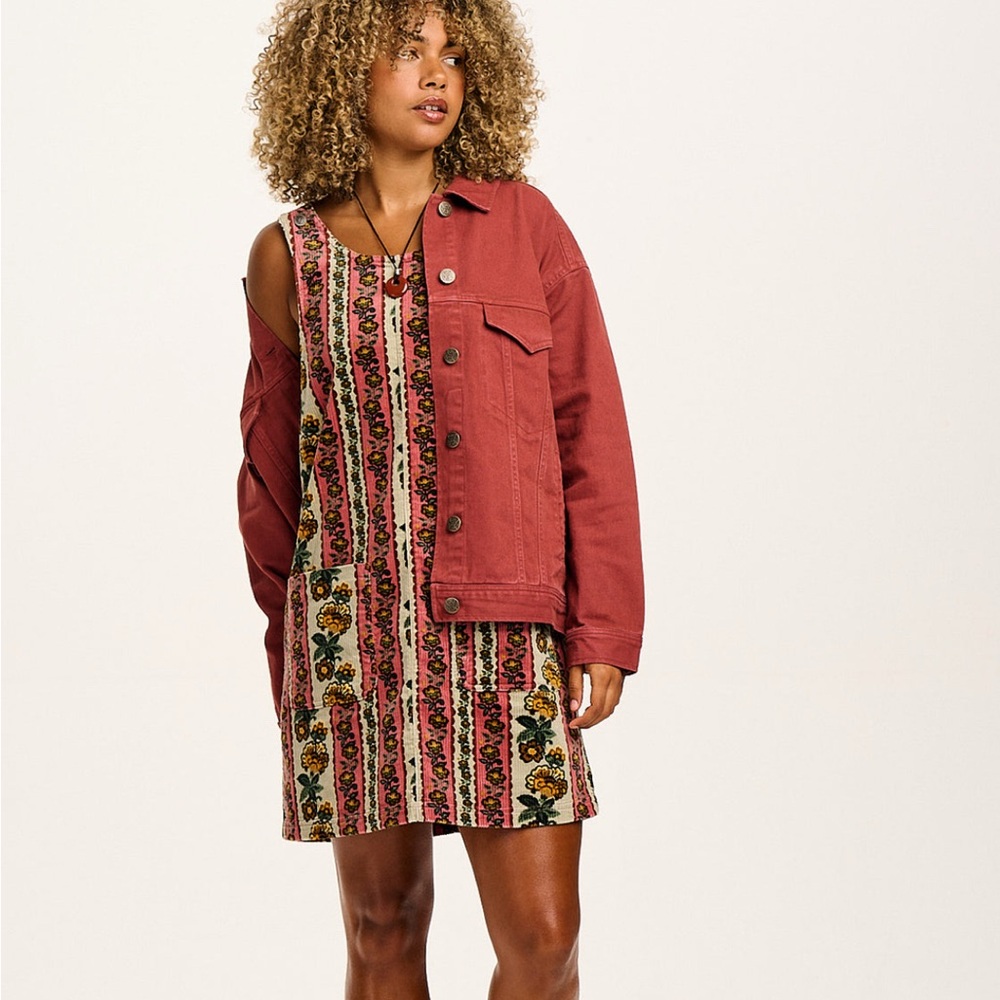 Layla - Mini Corduroy Dress in Betsy Floral Print - Betsy Floral / UK 18